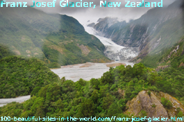 Franz Josef Glacier, the Alpine glacier in the western coast of New Zealand Franz Josef Glacier, the Alpine glacier in the western coast of New Zealand