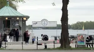Hannover artificial lake Maschsee, with its birds, water activities, yacht tours, fountain, sidewalk for runners & cyclists, bedstrains & cafes & restaurants playing soothing music is a heaven.