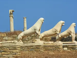 100 Beautiful Cyclades: Statues, Lion Terrace, Delos, Cyclades