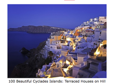 100 Beautiful Cyclades Islands - Terraced Houses on Hill.