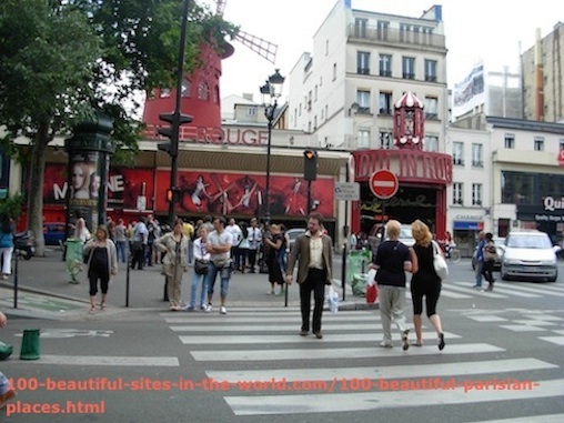 100 Beautiful Parisian Places: Moulin Rouge, Red Mill.