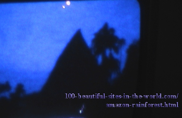 Beautiful Amazonian Pictures: Amazonian Village in the Moonlight in (Amazonia).