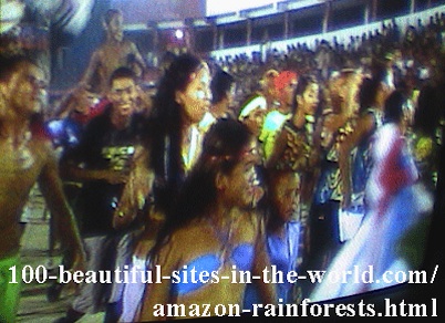 Beautiful Amazonian Scenes: Amazonian Native People Enjoying Amazonian Carnivals.