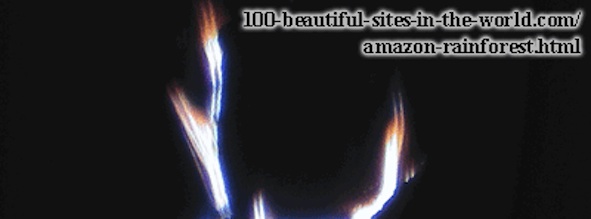 Beautiful Amazonian Scenes: Candles and Two Eyes Glowing in the Amazonian Night.