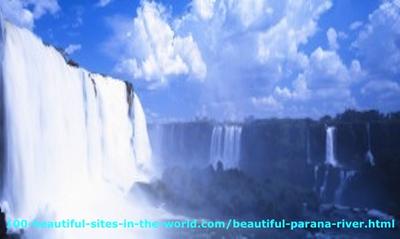 Beautiful Parana River, Iguacu River, Iguacu Falls.