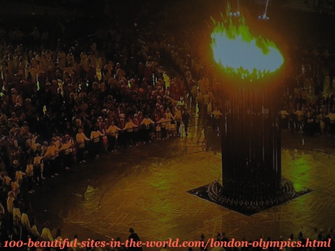 London Olympics 2012. The 205 copper petals of the torch before they got into the main torch