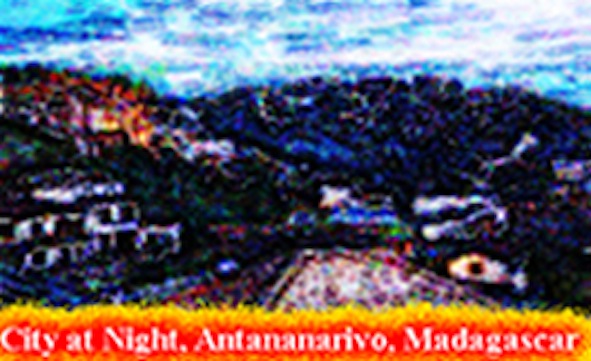 Madagascar, Antananarivo City at Night.