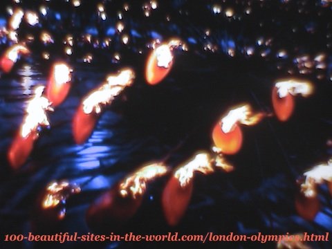 London Olympics 2012. The 205 copper petals before raising the main torch