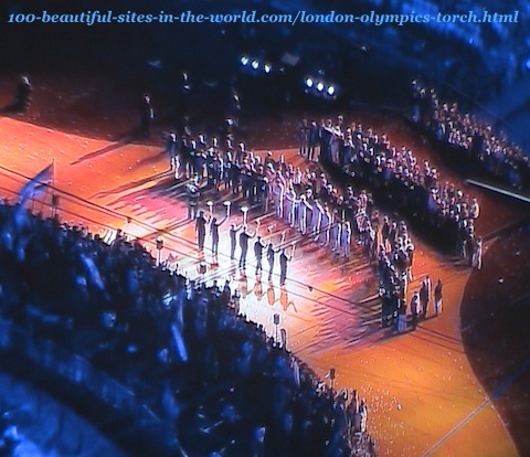 London Olympics 2012. Athletes during London Olympics torch ceremony